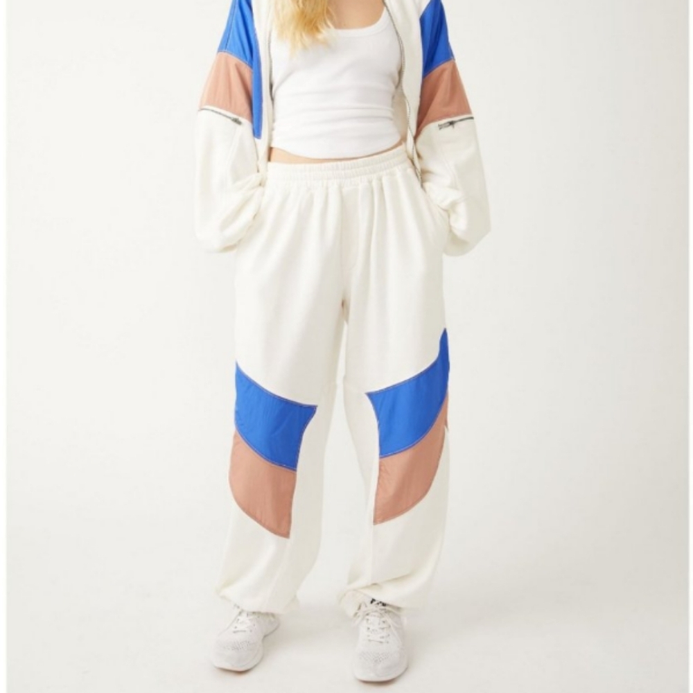 FP movement by free people Hot track pants Ivory color combo NWOT
